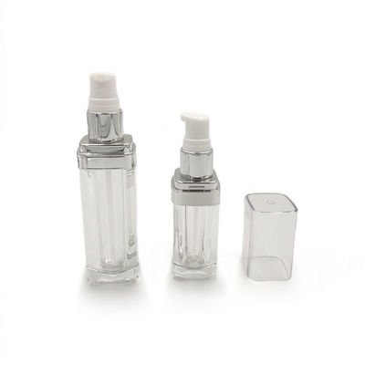 PMMA Clear Empty Foundation Bottle With Pump Reccyclable 15/30/50 ml